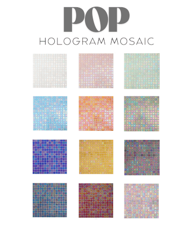 โมเสค TIMELESS TILES รุ่น POP HOLOGRAM 32.7 X 32.7 ซม. สีขาว PEARL WHITE ผิวเงา_2